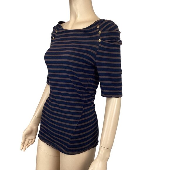 Pilcro & The Letterpress Top With Button Details Small Stretch‎ Unique Sleeves - Picture 4 of 10